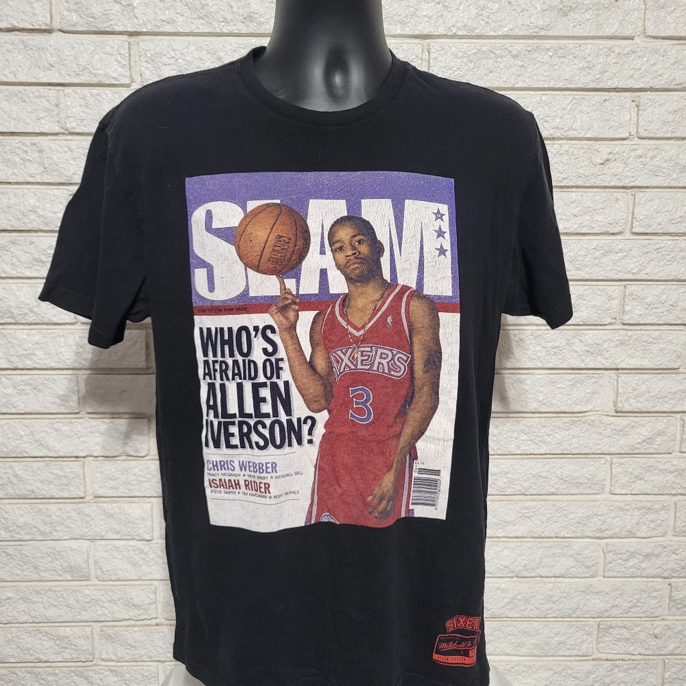 Mitchell & Ness Slam Magazine Allen Iverson Tshirt Sz Med Sixers 97